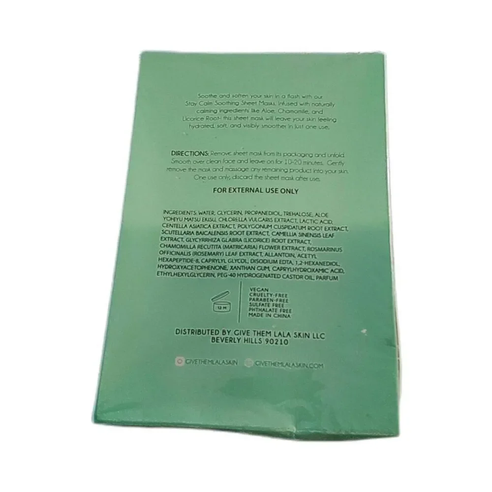 BNIB~GIVE THEM LALA SKIN Aloe Soothing Sheet Face Masks